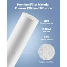 Cartucce filtro acqua - Filtro per sedimenti in polipropilene da 115 x 507 mm (2 pezzi) - Visualizzare 3