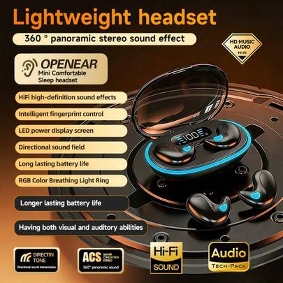 NEW SENYANG 森阳新款真无线入耳式舒适睡眠蓝牙耳机音乐耳塞视频TWS HIFI杜比低音ACC立体声高清通话耳机适配安卓系统兼容手机游戏耳机情侣智能耳机情人节礼物