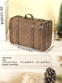 1个复古小木盒，便携式仿古风格手持收纳盒，珠宝首饰收纳盒，展示盒 - 彩色 - 查看 12