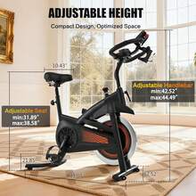 Exercise Bike Stationary Bike Indoor Cycling Bicycle For Home Gym Spinning Bike 300 Lbs Weight Capacity Adjustable Seat/Handlebar For Office Cardio Workout - trái cam - Xem 3