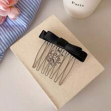 1er-Pack mittelgroße rutschfeste Metall- und Stoff-Haarspangen mit Schleife, minimalistische einfarbige Haarspangen für den täglichen Gebrauch, Hochzeiten, Brautveranstaltungen und Geschenke - Mehrfarbig - Übersicht 11