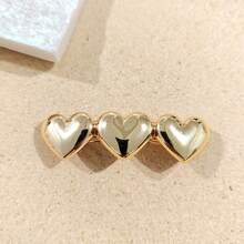Hair Accessories Heart Shaped Shiny Geometric Star Spring Clip Elegant Temperament Ponytail Hair Clip - Golden Heart - View 6