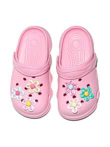 HOEASE Girls' Bright Color Breathable Lightweight Casual Perforated Sandals, Suitable For Summer, Beach, Pool, Gardening, Convenient Slip-On Sandals For All Seasons - Pink - View 5