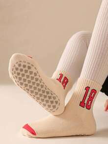 6 Pairs Kids Boys' Number Pattern Anti-Slip Soft Comfortable Socks - Multicolor - View 3