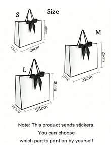 1pc Customized Gift Bag With Logo, Name, Blessing, Gift Packaging Bag, Birthday Gift Bag, Customized Packaging, Creative, Black Bowknot Customized Gift Bag, Multifunctional, Decorative, Reusable, Suitable For Graduation, Wedding And Other Occasions - Multicolor - View 5