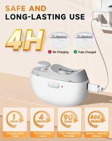 3-In-1 Electric Nail Clipper & Polisher – Trims, Shapes And Buffs In One Go. Built-In Nail-Collection Chamber, Dual Speeds, USB-C Recharge; Ideal For Fingers And Toes - White - View 4