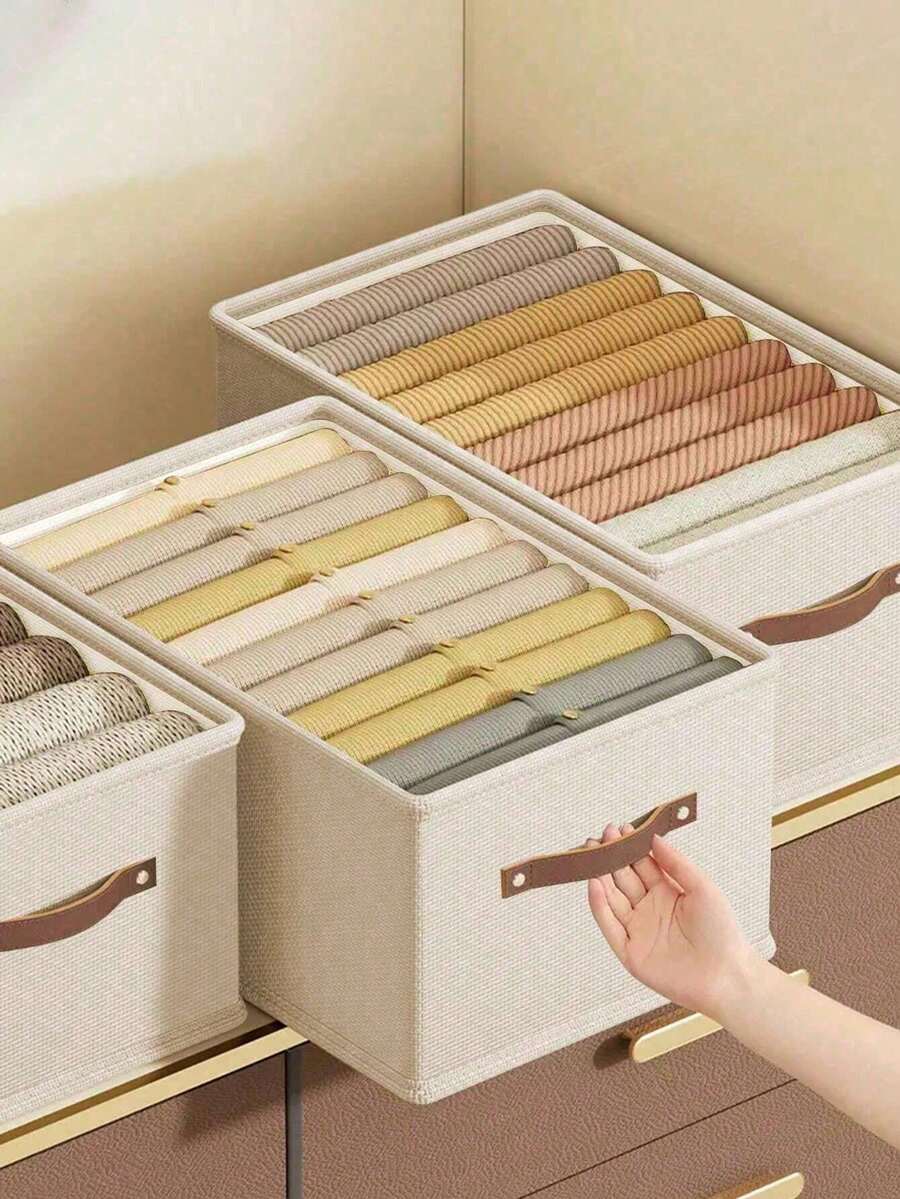 1 pièce Boîte de rangement pliable en tissu Oxford, sans séparation, imperméable et empilable. Organisateur léger et durable. Convient pour le rangement des vêtements, jeans, pulls dans la penderie ou la chambre. Décoration d'intérieur pour l'automne/l'hiver. Rangement essentiel pour la maison. Idéal pour la fête des mères, le pendaison de crémaillère, les remises de diplômes.