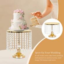 6pcs Gold Cake Stand Set, Round Metal Cake Stand,Candy Fruit Display Plate Cupcake Serving For Birthday Wedding Decor(8.6in,10.6in,12.6in) - 金色 - 查看 6