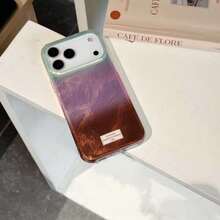 时尚箔面渐变粉棕色手机壳，兼容 17 Pro Max，大孔防摔，适用于 Apple 16 亮面款、15 创意款、14/13/12/11 等机型，简约全包防摔手机保护壳 - 彩色 - 查看 4