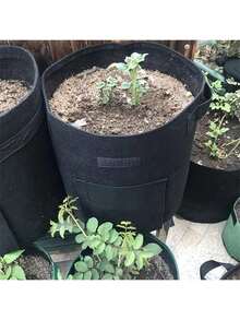 1pc Reusable Potato Grow Bag With Divider, For Growing Potatoes, With Harvest Window, Suitable For Planting Vegetables And Fruits, Available In Green And Black - Multicolor - View 6