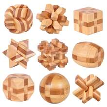 Juguetes educativos de madera de bambú para niños, rompecabezas 3D, juego para adultos, desbloqueo, juguetes Montessori para niños, niñas, niños, regalo, 1 unidad, 4,5x4,5x4,5 YCJX - Octágono - Ver 1