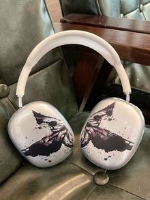 1 Pair Dark Ink Wash Butterfly TPU Headphone Case, Stylish Premium Clear Soft Cover, Compatible With Airpodsmax/Airpodsmax2 Earpads - Black and Purple - View 3