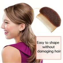 2/1件装时尚简约刘海垫美发造型工具，公主风发夹，高端公主风发髻造型器，时尚刘海蓬松垫，耐用便携小巧美发垫 - 彩色 - 查看 4