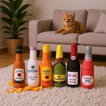 1pc Plush Squeaky Dog Doll - Champagne Bottle, Pet Valentine's Day Gift, Dog Boredom Buster, Built-In Sound Device For Cats & Dogs, Soft Material Protects Teeth, Suitable For Medium/Small Dogs & Puppies, Chew Doll, Throw Doll - Multicolor - View 8