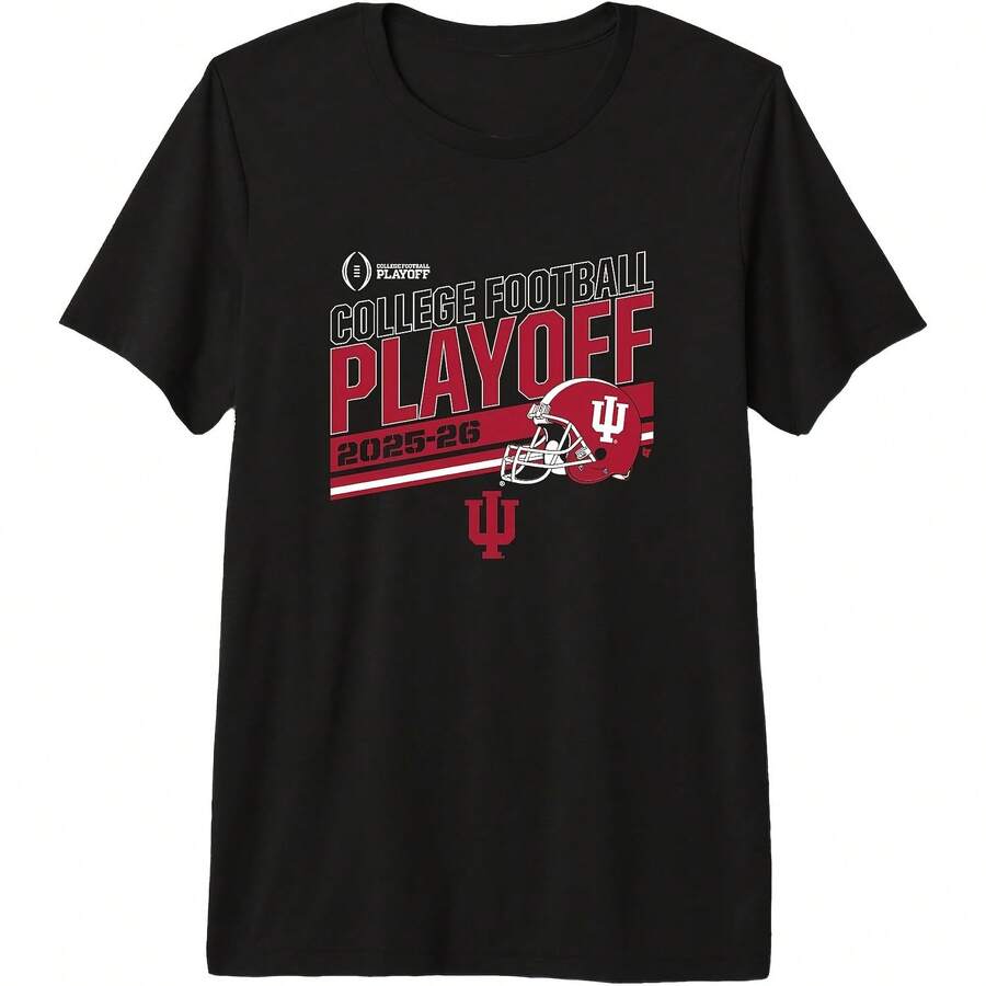 A Hoosiers College Football Playoff Ste 2025 Pm Tri-Blend T-Shirt All Seasons,220g Pure Cotton Single-Sided Printed Crew Neck Short-Sleeved T-Shirt,Unisex Top,Base Layer - Màu 2 - Xem 1
