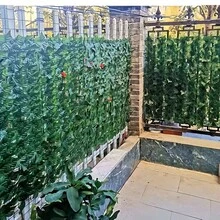 1pc Artificial Rattan Privacy Screen Panel, Durable Plastic Green Fence Suitable For Yard, Balcony, Garden, Backyard Outdoor Decor, Artificial Plant Home Decor, Artificial Plant Gardening - Multicolor - View 7