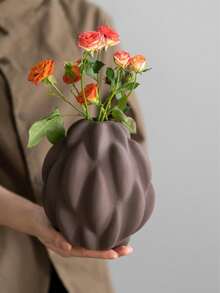 Jarrón de bola Danubio tipo macaron, estilo minimalista nórdico de doble uso para almacenamiento de escritorio y arreglos florales, para tocador, decoración del hogar, decoración de escritorio, almacenamiento de brochas de maquillaje y joyas, decoración de tapicería, arreglos de flores frescas y secas, decoración de inauguración de la casa, regalo del Día de San Valentín - Multicolor - Ver 10