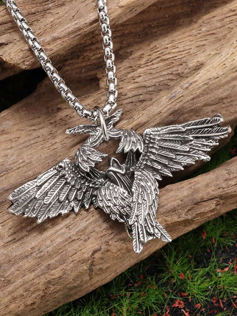 1PC New Gothic Mysterious Angel Wings Pendant Necklace For Men And Women Retro Punk Hip Hop Fashion Jewelry Gift - Fashion - View 1