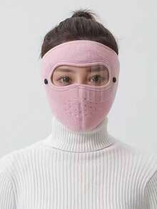 1pc Wind-Resistant Warm Face Mask With Detachable Anti-Fog Transparent Sun Visor, Adjustable Size, Ideal For Cold Weather Protection And Ear Coverage - Perfect For Cycling And Outdoor Activities - Multicolor - View 10