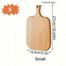 1pc Fashionable Oak Cutting Board - Wooden Kitchen Chopping Board, Stylish Long Handle, Solid Wood, For Fruit/Meat, Cheese, Bread, Vegetables And Produce - Butcher Block - Apricot - View 9