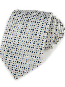 Exclusive Design Luxury Men's Digital Print Tie - Navy Blue With White And Beige Geometric Pattern, Super Fine Fiber, Woven Texture, Suitable For Thanksgiving, Father's Day And Campus Events - Multicolor - View 21