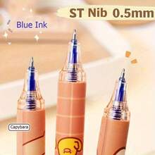 Hộp 6 bút bi gel có thể xóa được màu xanh dương dành cho học sinh, thiết kế hoạt hình dễ thương, bút có thể nạp mực và xóa được, màu xanh dương tươi sáng. - Bút xóa Kapi - Xem 8
