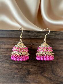优雅复古风流苏耳环，彩色串珠镶嵌吊坠耳环，适合女性在节日、斋月、派对、婚礼和日常佩戴。 - 吊墜 - 查看 15