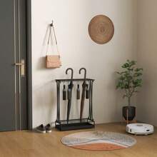 Rectangular Steel Umbrella Stand With 24 Hooks, 21 Holes, Removable Handle And Drip-Stop Umbrella Holder, 50 X 24 X 68 Cm, Black - Black 1pc - View 8