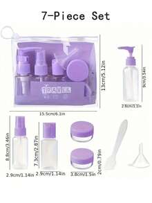 可重复灌装的旅行装洗发水、爽肤水、沐浴露、裸色旅行化妆品瓶 - 套裝 - 查看 8