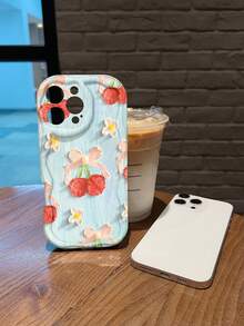 Estuche para teléfono con lazo de flor de cerezo compatible con  17,  16 Pro Max,  15 Pro Max,  13 y  12 Hecho de material de TPU elegante y brinda protección contra golpes y caídas Un gran regalo para familiares, amigos, seres queridos, novios, novias y aniversarios - Blanco - Ver 6