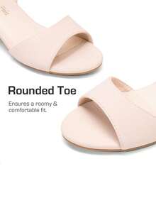 Girls Chunky Low Heeled Sandals Fashion Open Toe Party Dress Shoes With Adjustable Hook Loop For Dancing, Performance And Daily Wear - khỏa thân - Xem 4