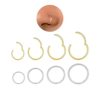 Guldnäsring - Liten tunn 18 gauge 6mm 8mm 10mm 12mm näsring - Liten 18k guldfylld näspiercingsmycke för kvinnor - Handgjorda näsringar - Presentklar näsring Septumring för näsborre Septum Brosk Helix Daith Tragus Rook Conch Läpp Örsnibbpiercingar 316L rostfritt stål gångjärnsförsedda sömlösa örhängen