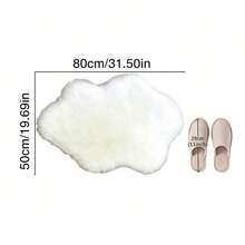 1pc Cloud-Shaped Faux Wool Rug - Modern Minimalist Design, Suitable For Living Room, Bedroom And Home Decor - Soft Plush Surface, Machine Washable - Winter Gift, Thick Rug, Autumn/Winter Plush Rug, Thick Carpet, Entryway Decor, Bathroom & Kitchen Decor - Multicolor - View 15