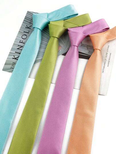 ZLQ&GOU 1 st Dopamine Färgglad Slips, 6 cm Polyester Jacquard Enfärgad Slips, Lämplig För Evenemang, Högtider, Unisex