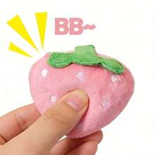 4件套毛绒发声宠物玩具套装，适合小型犬猫 - 棒棒糖、星星、甜甜圈和草莓形状 - 互动玩耍和睡眠伴侣，狗狗磨牙玩具 - 彩色 - 查看 3