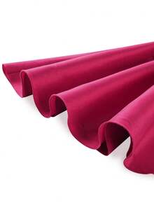 Curvy Women Wine Elegant Mermaid Dress With Sheer Mesh Long Sleeve Pearl Chain Embellishment Fitted Cocktail Party Gown - Wine Red - View 9