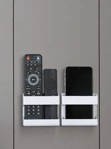 1pc Adhesive Wall-Mounted Phone Charging Holder, Remote Control Storage Box, Christmas Gift