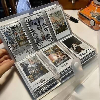 1本超大容量相册 | 每本可容纳84张照片，便携式记忆册，可用于存放明信片和电影票，是完美的旅行剪贴簿，透明塑料长方形
