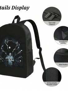 Tony Stark Custom Graphic Polyester Backpack - Bold Prints & Practical Storage - Hình chữ nhật - Xem 5
