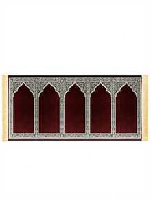 سجادة صلاة فاخرة من الفلوت سميكة، حصيرة ركوع، سجادة صلاة مزينة بالشراريب، بنمط زهري إسلامي بالأخضر والذهبي، قابلة للغسل في الغسالة، مانعة للانزلاق، ناعمة ومريحة، قابلة للطي، مناسبة للمساجد والأنشطة الإسلامية الداخلية/الخارجية، رمضان - متعدد الألوان - مشاهدة 4