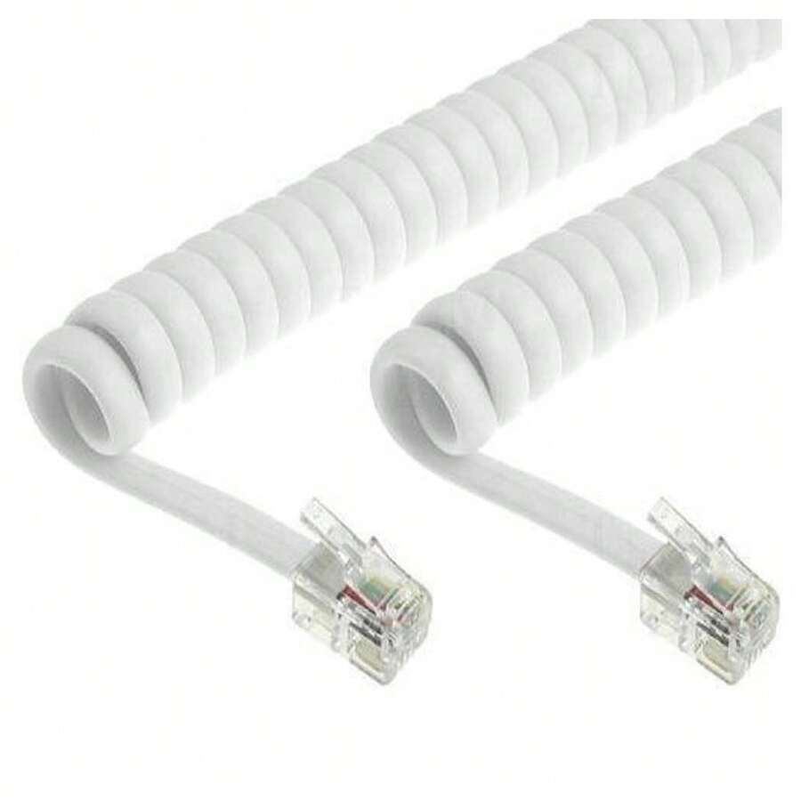 OISE ART STORE Cavo Telefonico Estensibile Spiralato Per Cornette Colore Bianco 2 Mt - - Multicolore - Visualizzare 1