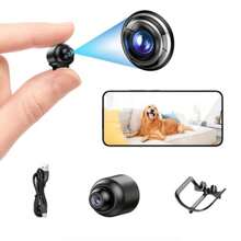 1pc Mini Wireless Home Bullet Hidden Camera, Wireless Network WiFi Security Monitoring Camera, USB Power Supply Without Batteries, With High-Definition Night Vision Function, Motion Detection, Remote Control Through Mobile Phone, Easy To Install, Suitable For Indoor And Outdoor Pets, Elderly People Monitoring/Home/Recording/Forensics. - 黑色 - 查看 1
