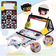 Juguetes Sensoriales, Juguetes de Espejo Tiempo de Barriga para Niños con Libro de Tela para Niños, Actividad Esencial Espejo  para Piso, Cama Coche,40985873 - Multicolor - Ver 5