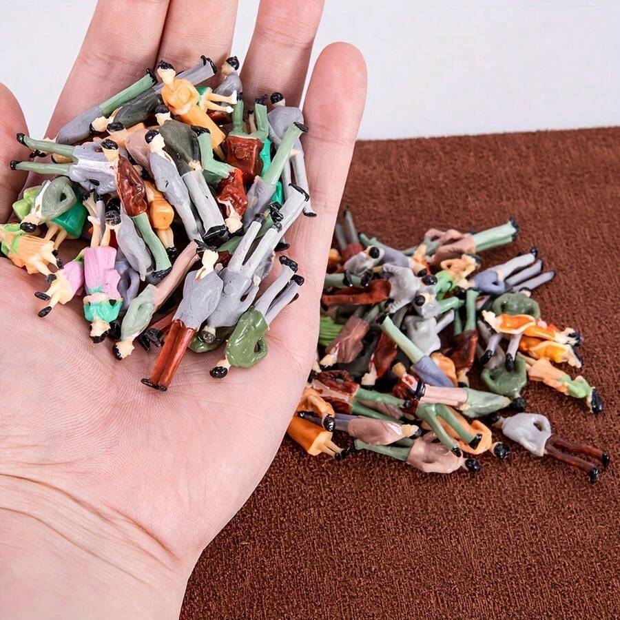 1/10pcs ABS Plastic Colorful 1:50/30 Scale Miniature Figures, 1.43/2.36in Model For Train/Landscape/Architecture/Museum DIY Scene Making Collection, Used For Diorama Kits, Diorama Display, Easy To Store, Plastic (Style And Color Random) - Multicolor - View 1