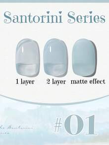 10毫升春季流行蓝色圣托里尼系列凝胶指甲油 2026 新款美白冰透明天蓝色美甲沙龙专属美甲用品 情人节美甲 Azure Nails - 彩色 - 查看 14