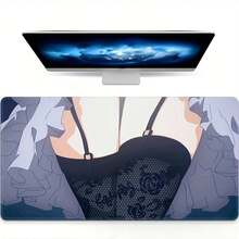 Grande Mouse Pad e Tapete de Mesa com Tema de Meia Anime, Adequado para - Base de Borracha Antiderrapante, Bordas Costuradas, Tapete de Teclado de Computador, Uso Escolar e de Escritório, Presente para, & (Meias) - B - Visão 7