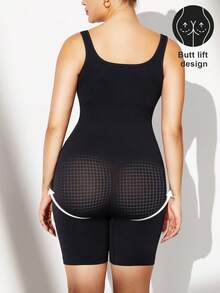 1pc Plus Size Curve Women's Activewear Yoga Set, Seamless High Support Moisture Wicking Breathable Outdoor Curvy - 黑色 - 查看 5