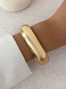 Conjunto de pulseiras com design geométrico assimétrico e gota d'água, 1 a 4 peças, pulseira de metal grosso, pulseira com abertura de mola ajustável, presente perfeito para uso diário feminino e decoração de festas