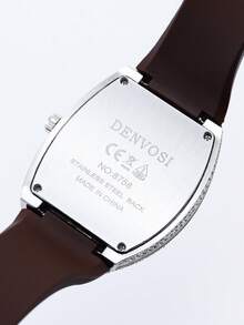 1pc Men's Luxury Starry Sky Barrel Shaped Watch With Silicone Strap - Bronze - View 7