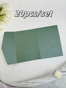 Bộ 20/25 phong bì thiệp mời cưới kiểu gấp ba, thiết kế tối giản, phù hợp cho lễ đính hôn, đám cưới, kỷ niệm 15 năm, lễ rửa tội, v.v., có thể tự làm thiệp mời, kích thước 5*7 inch, nhiều màu sắc để lựa chọn, chỉ bao bì, không kèm thiệp hoặc tem. - Xanh ngọc trai - Xem 20